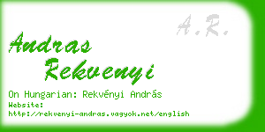 andras rekvenyi business card